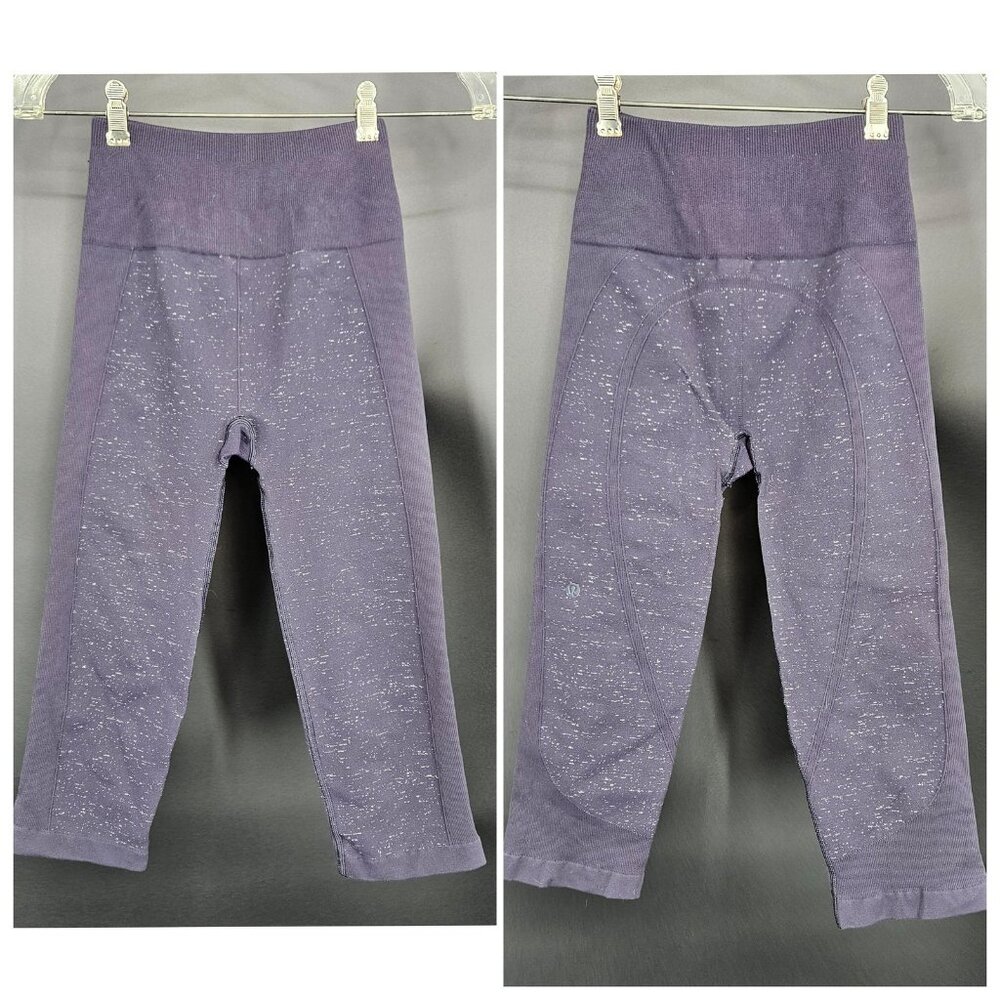 Lululemon Pants Womens 4 Align Blue Navy Speckled Crop Leggings Yoga Athletic